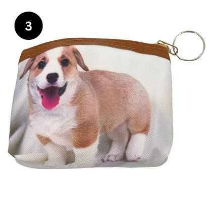 Dog Theme Zipper Pouch with Keychain