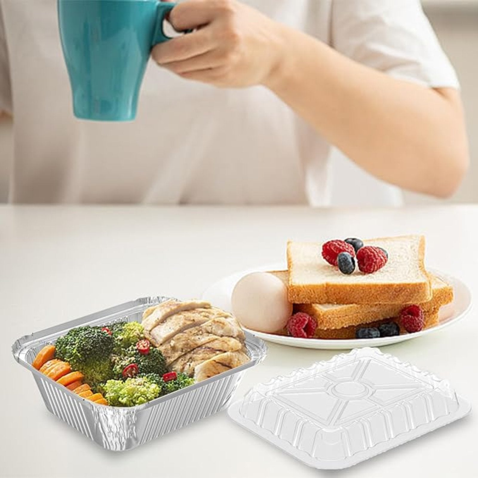 Dome Lids For 1Lb Aluminum Oblong Pans 5" x 4": 5 Pack Oblong Pans & Lids Aluminum Baking product image 6