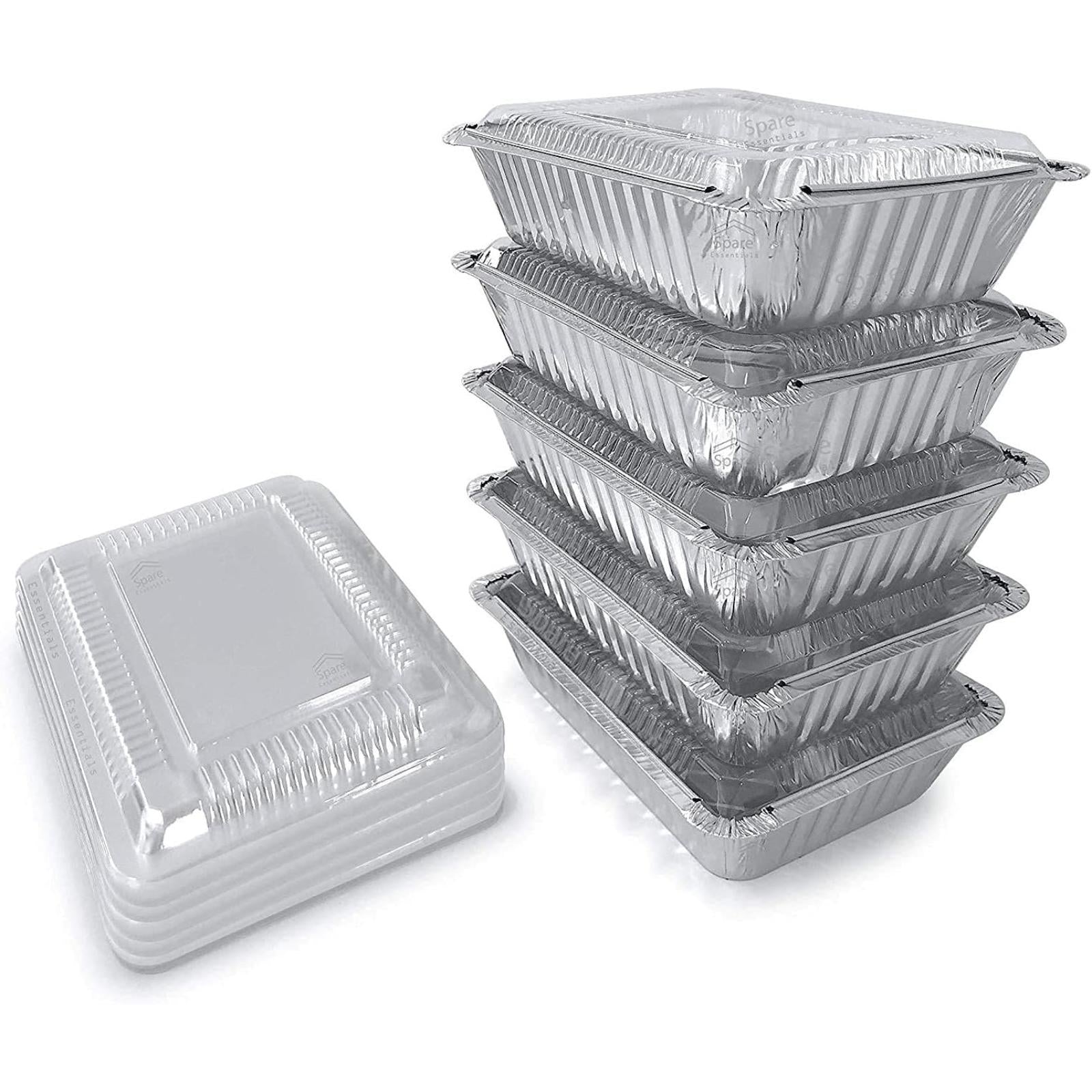 Dome Lids For 2.25Lb Aluminum Oblong Pans 8.25" x 5.75": 4 Pack Oblong Pans & Lids Aluminum Baking lifestyle use image