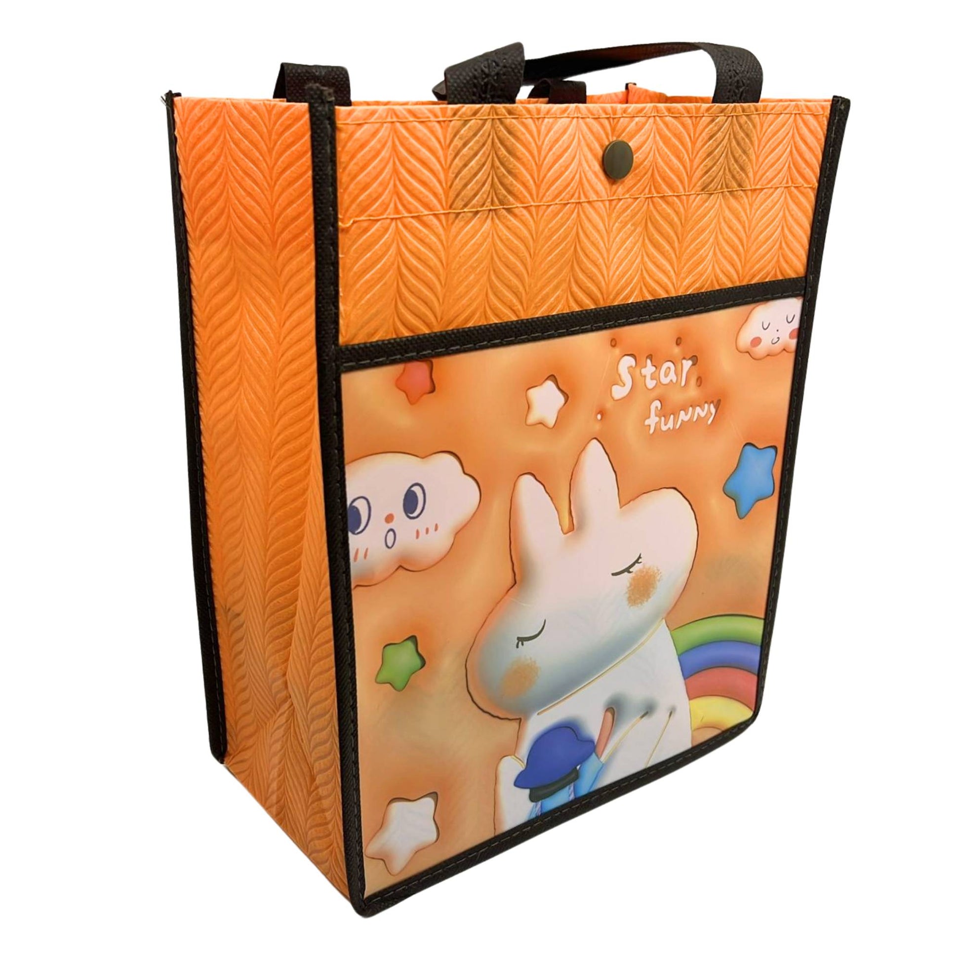 Reusable Fabric Gift Bag with Double Pockets and Safety Button