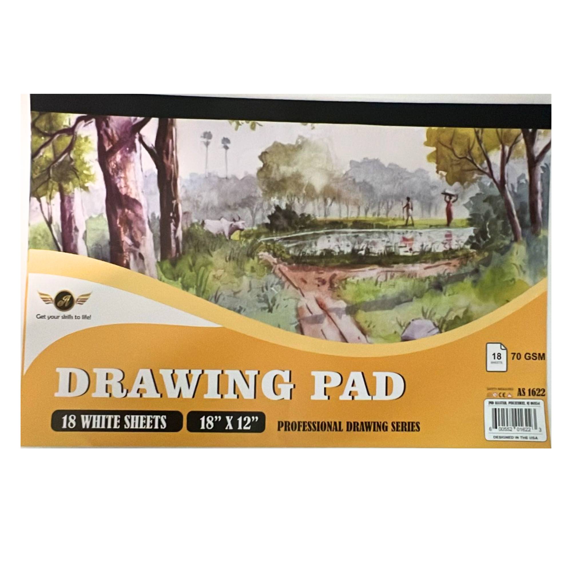 Drawing Pad 18 x 12 Inches 18 White Sheets, Professional Drawing Series: 1 Pack Drawing & Painting Paper Book Paper main