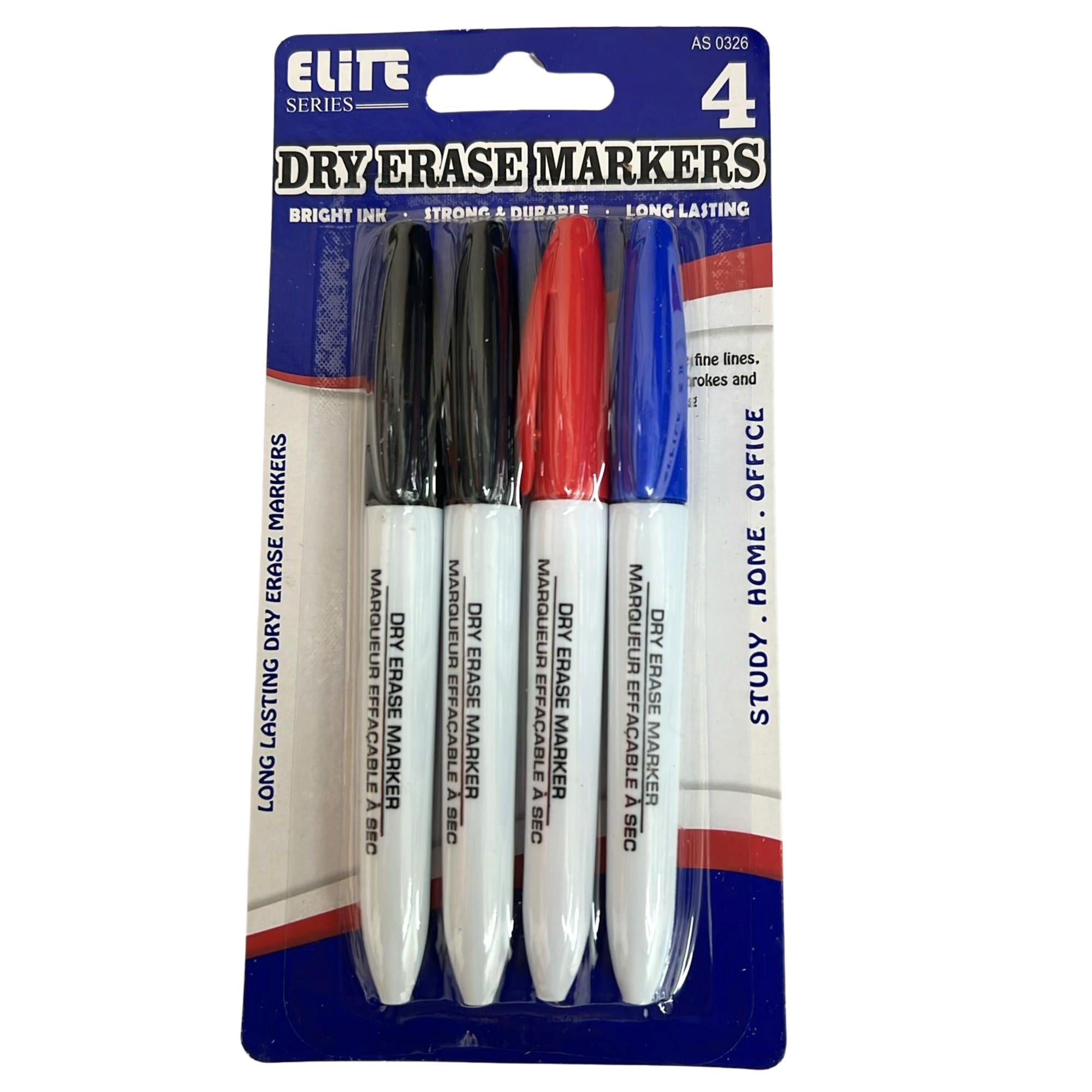 Elite Series –Dry Erase Markers: 4 Pack Markers School main product image