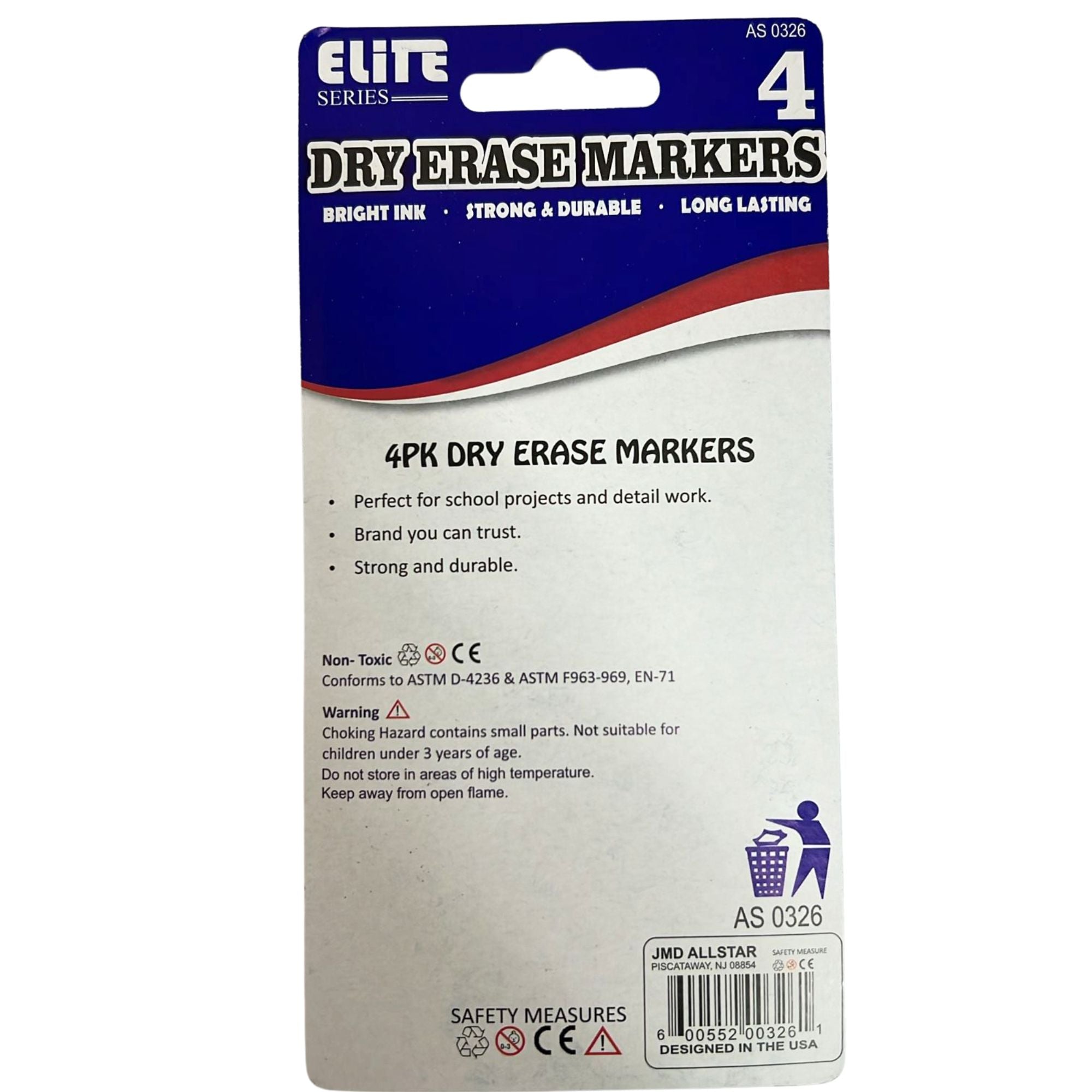 Elite Series –Dry Erase Markers: 4 Pack Markers School size and feature image