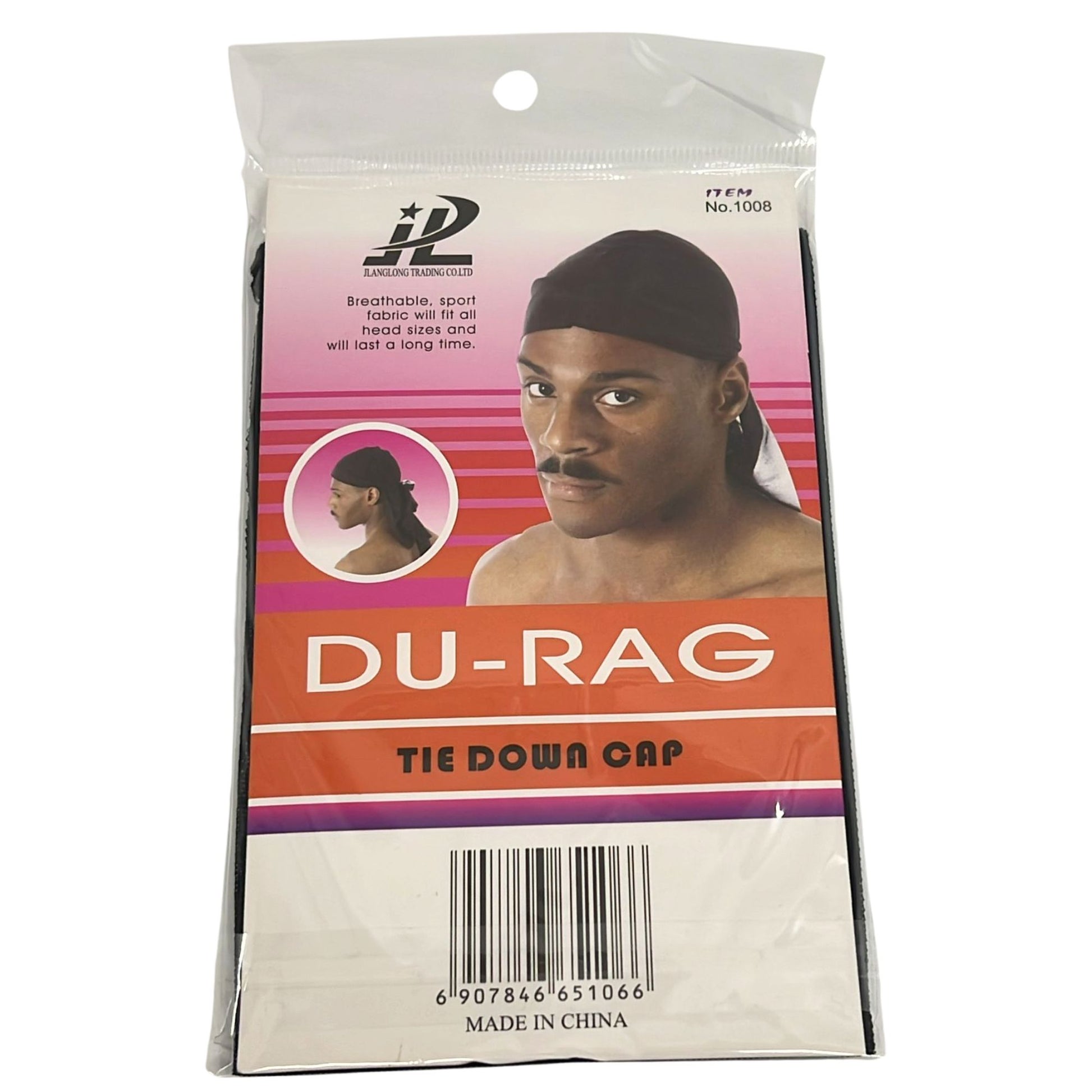 Du Rag Tie Down Breathable Cap Black