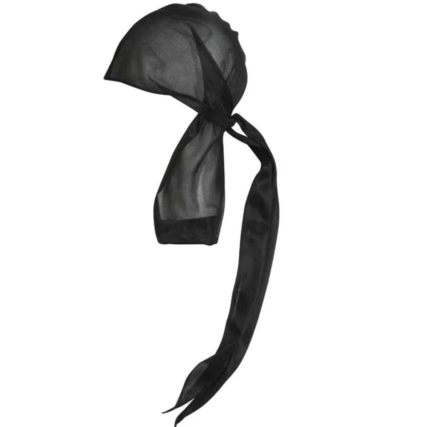 Du Rag Tie Down Breathable Cap Black