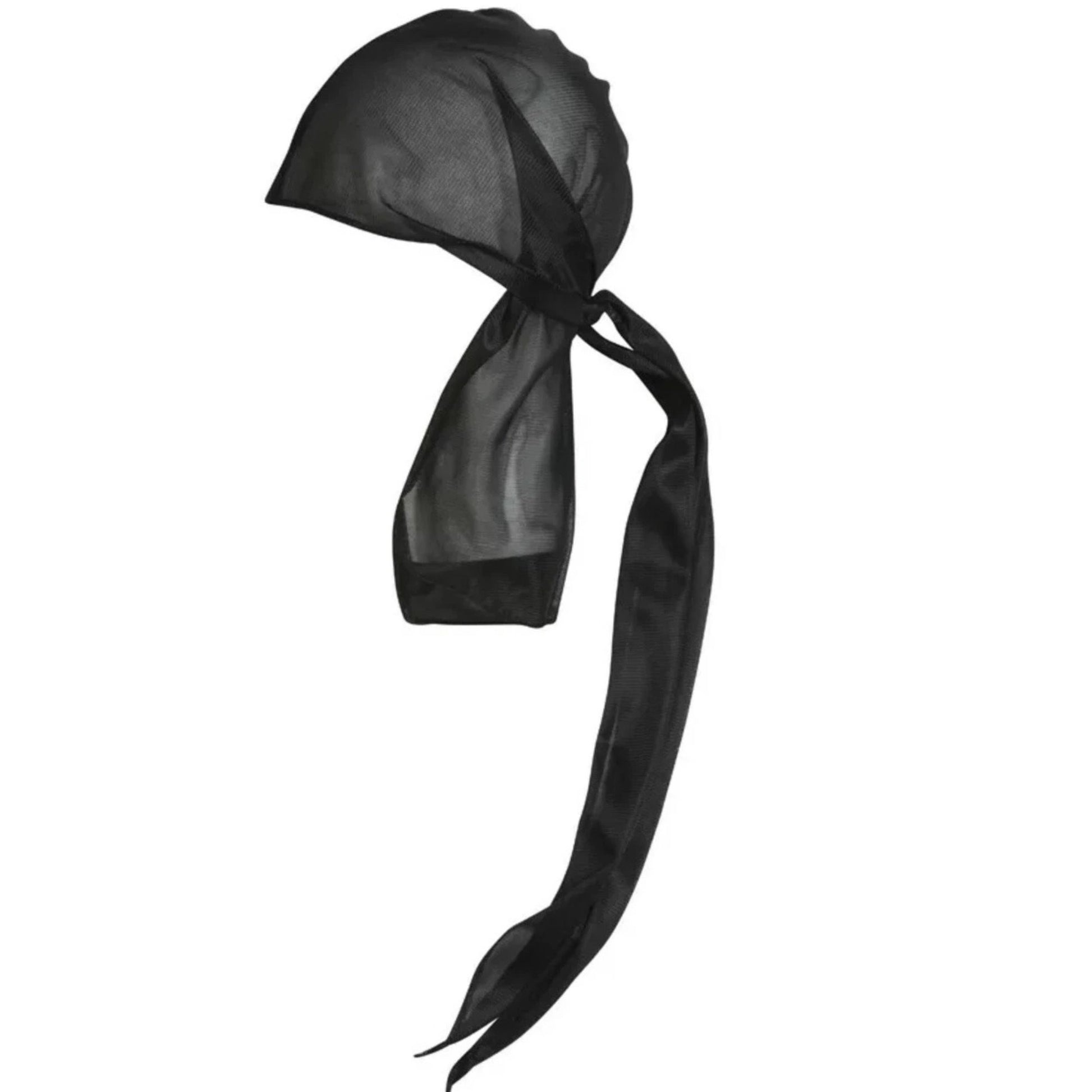 Du Rag Tie Down Breathable Cap Black