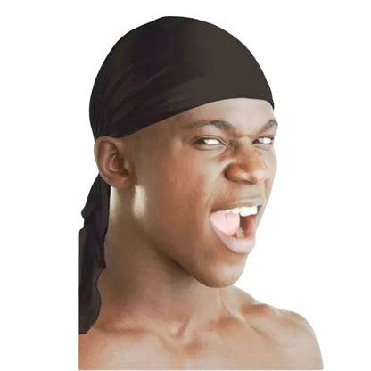 Du Rag Tie Down Breathable Cap Black