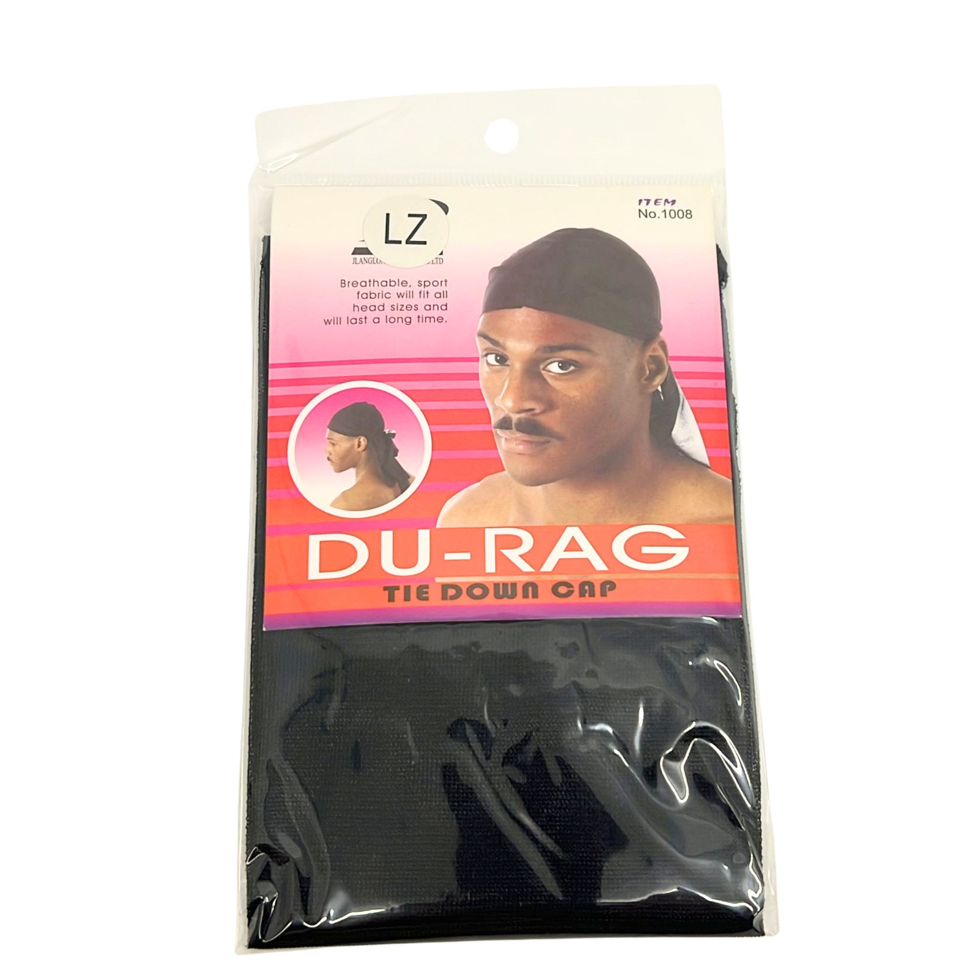 Du Rag Tie Down Breathable Cap Black: 1 Pack Tie Down Cap hairs lifestyle use image