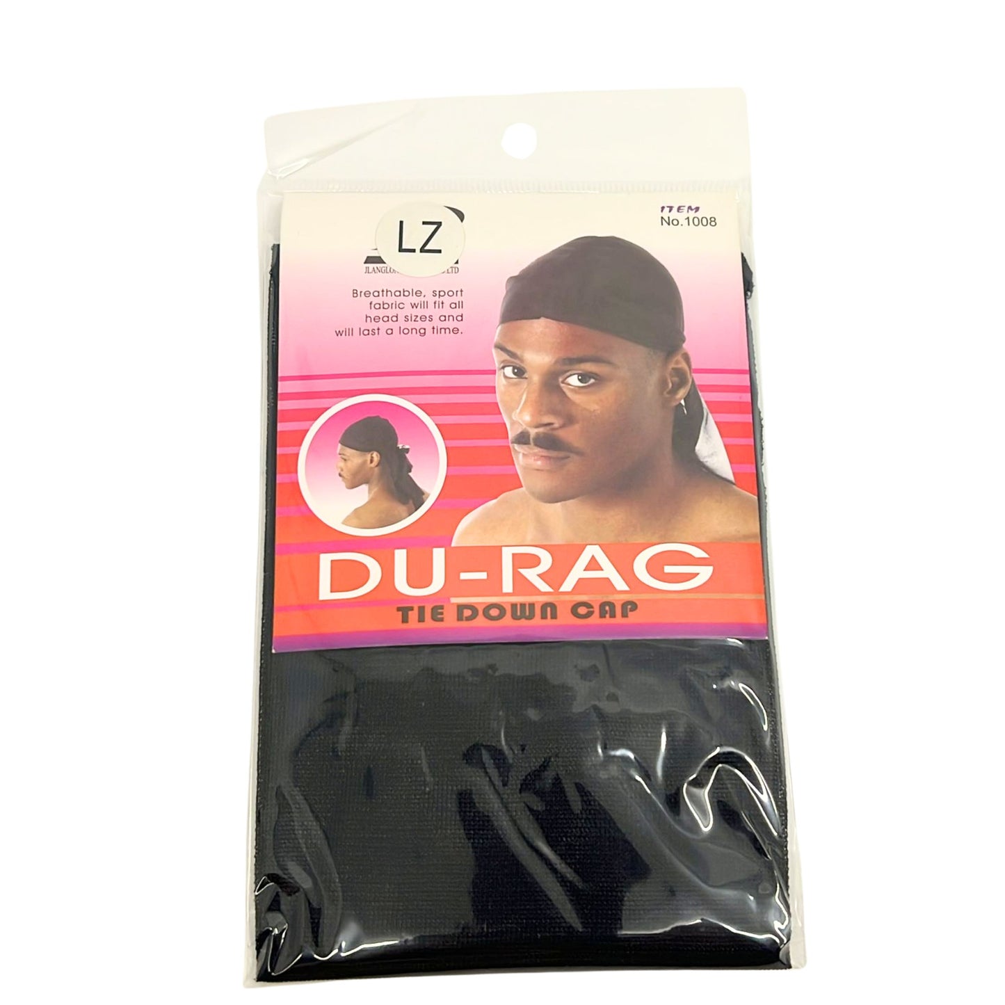 Du Rag Tie Down Breathable Cap Black