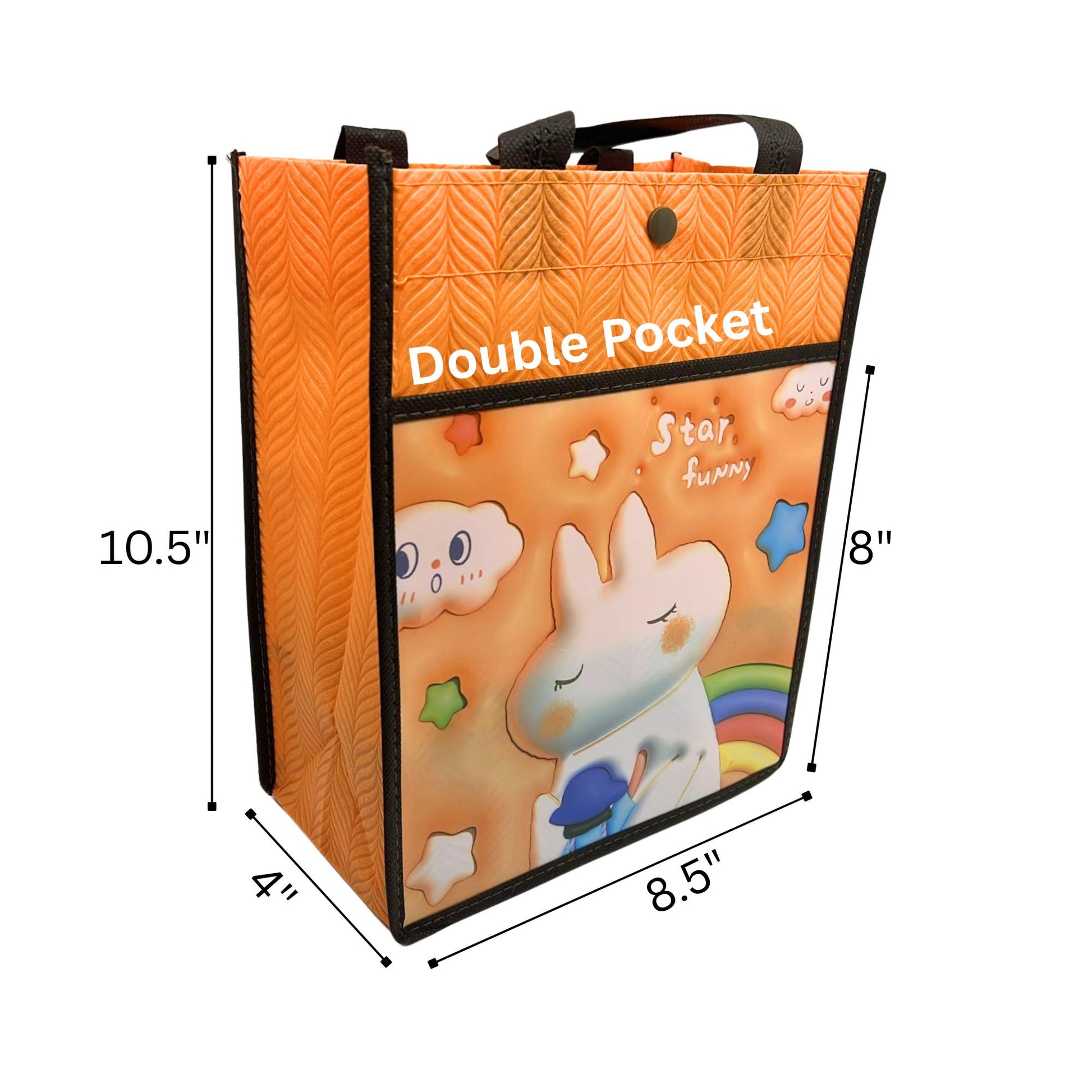 Reusable Fabric Gift Bag with Double Pockets and Safety Button