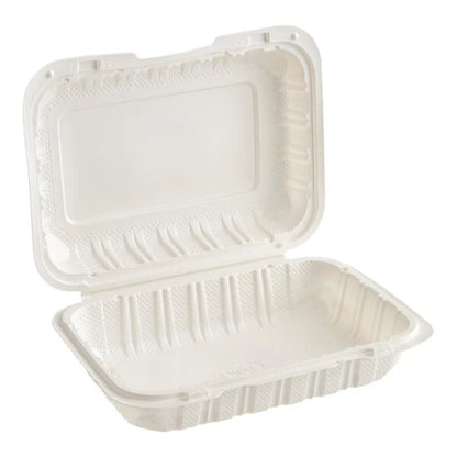  Eco Friendly Microwavable , Food Containers with Clamshell Hinged Lid