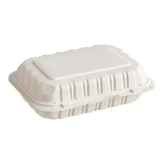  Eco Friendly Microwavable , Food Containers with Clamshell Hinged Lid