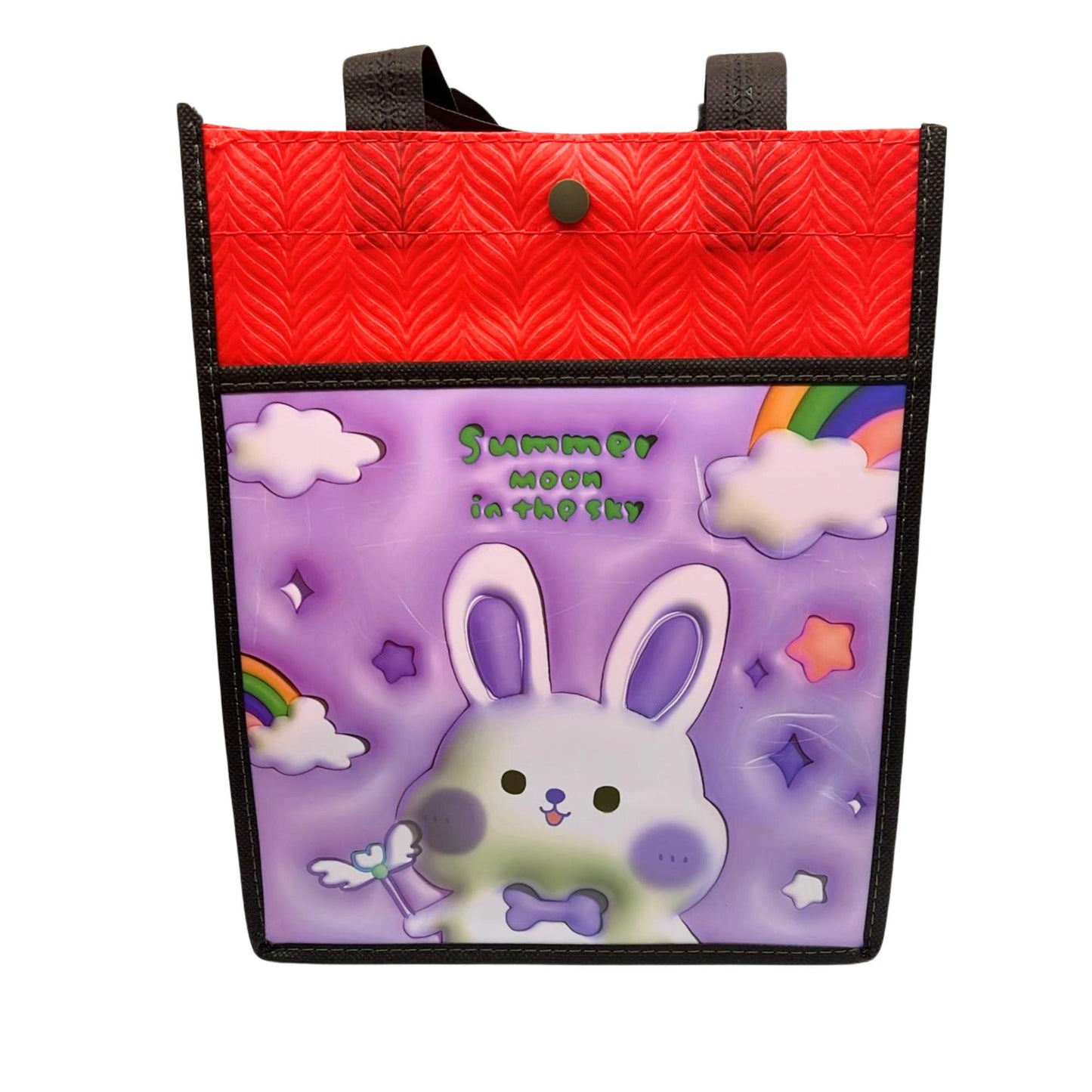 Reusable Fabric Gift Bag with Double Pockets and Safety Button