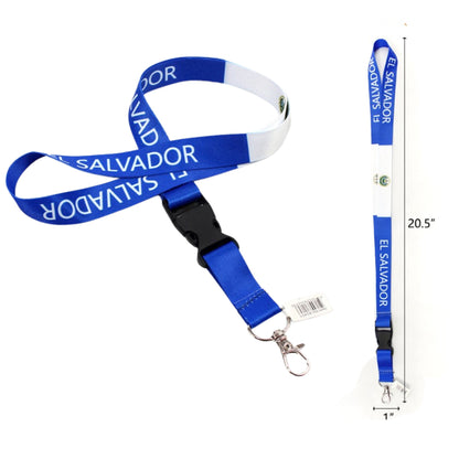 El Salvador Flag Lanyard Keychain with Quick Release – Neck Strap for Keys, ID Cards & Badges: 1CT