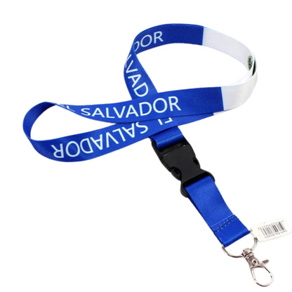 El Salvador Flag Lanyard Keychain with Quick Release – Neck Strap for Keys, ID Cards & Badges: 1CT