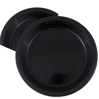 Disposable 7" Black Salad Plastic Plates