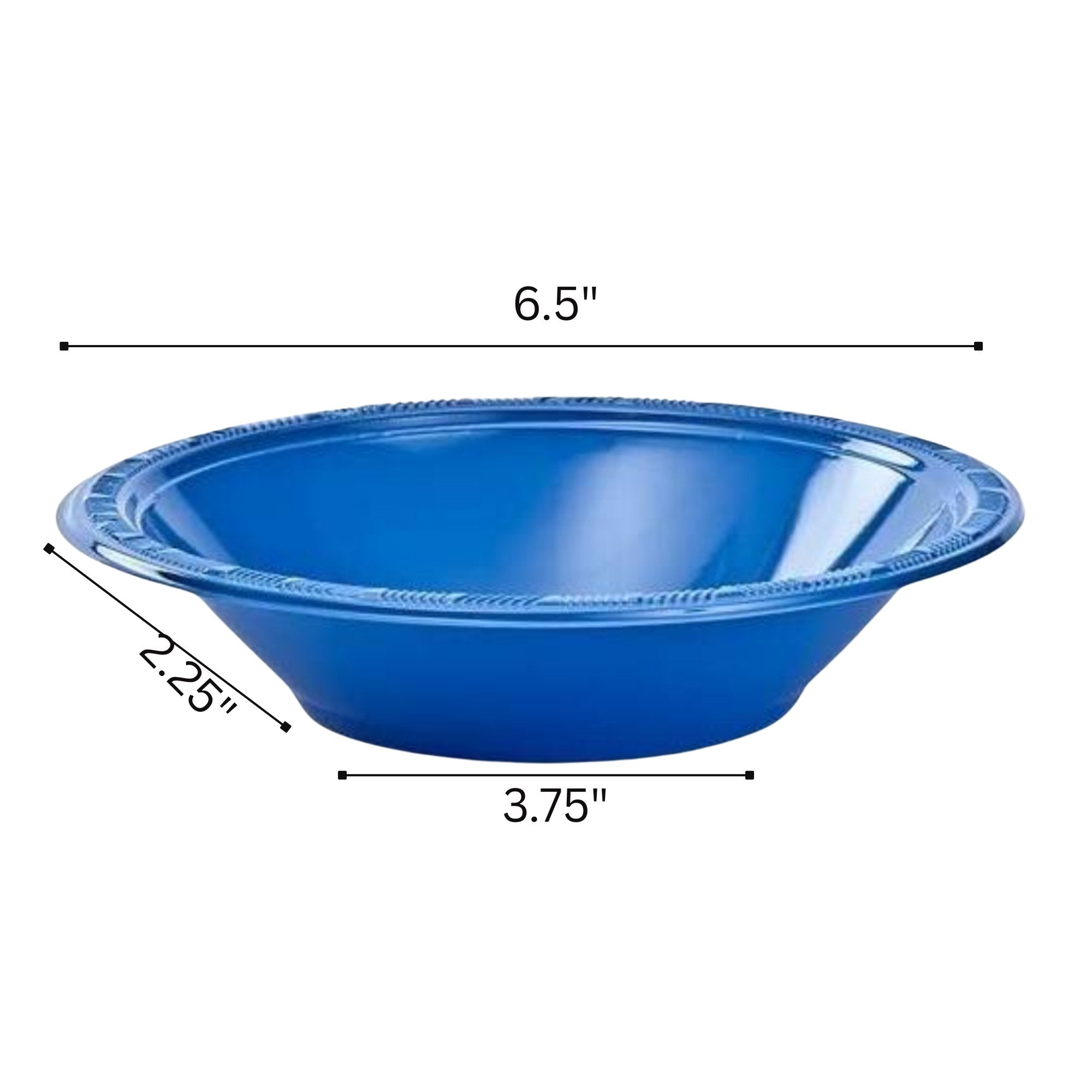 Disposable 15oz Blue Plastic Bowl: 6 Pack Plastic Bowls product detail image
