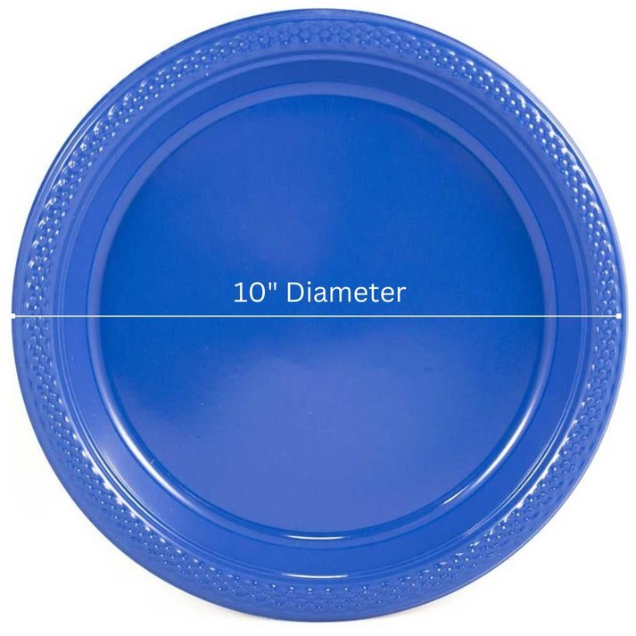 10" Blue Diner Plastic Plates: 4 Pack Kitchen Catalog, Disposable Plates product detail image