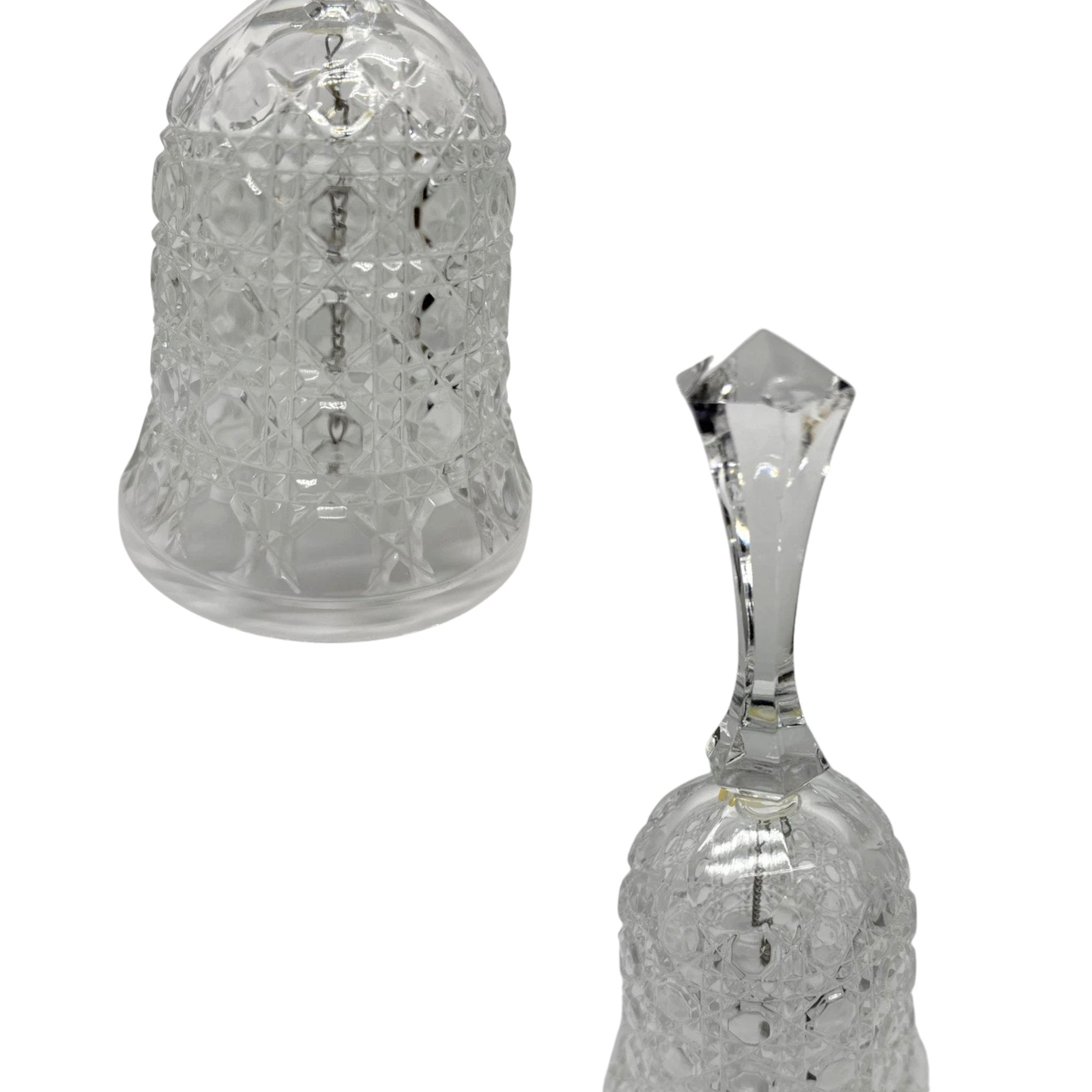 Elegant Decorative Handheld Glass Bell Item is Brand New Box has minor dent & yellowing due to storage Feature Gift home