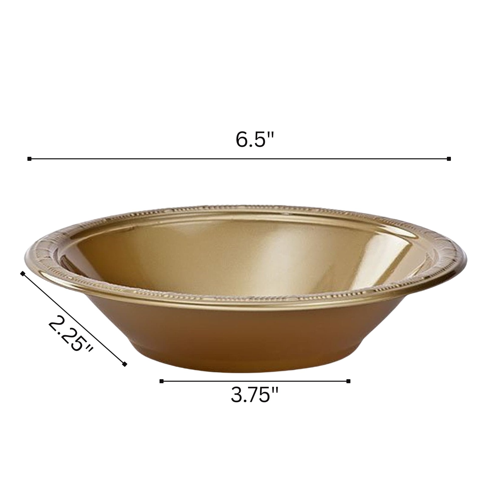 Disposable 15oz Gold Plastic Bowl: 6 Pack Plastic Bowls product detail image