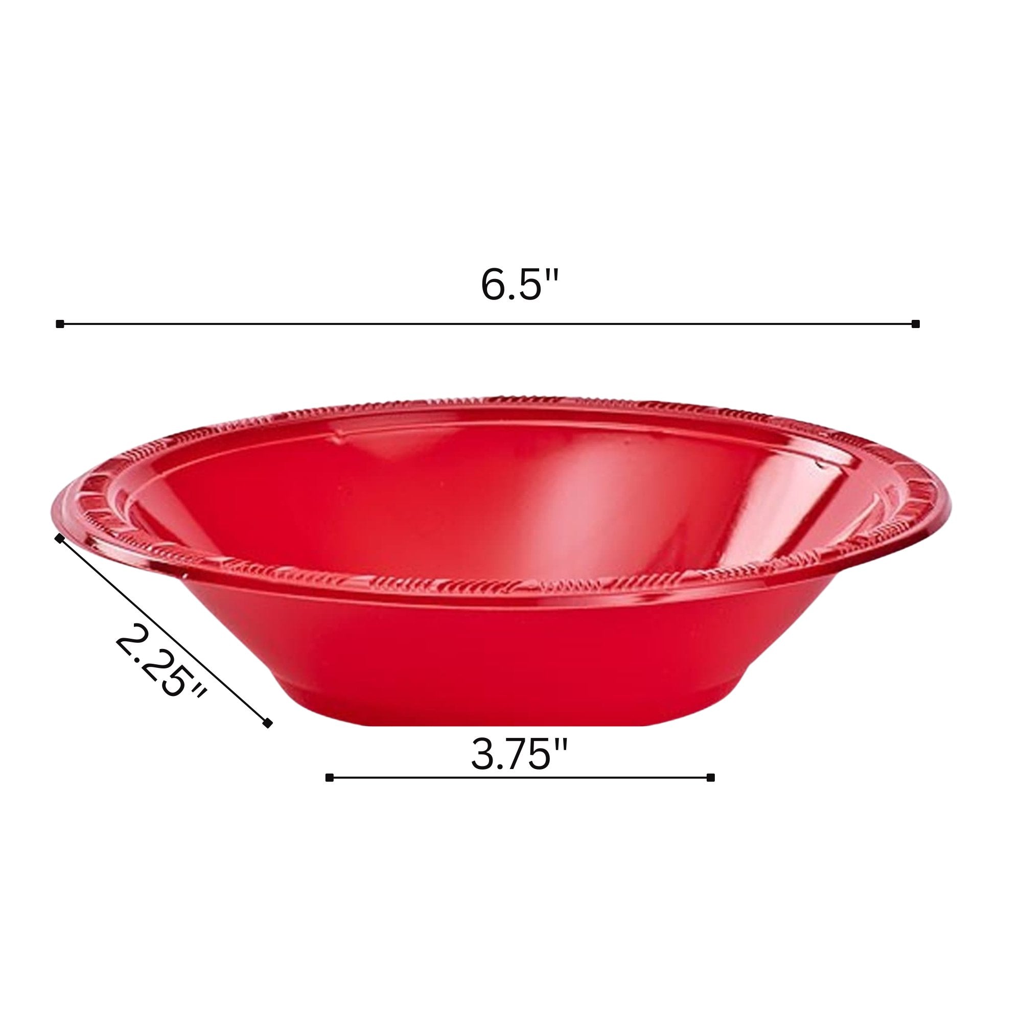 Disposable 15oz Red Plastic Bowl: 6 Pack Plastic Bowls product detail image