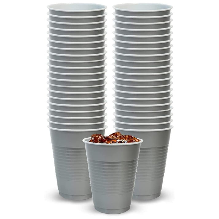 Disposable 18oz Silver Plastic Cups: 4 Pack Kitchen Catalog,Dispoable Cups size and feature image