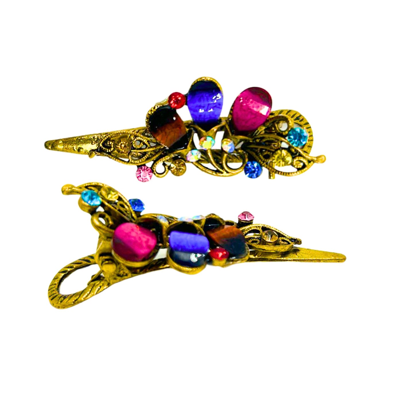 Vintage Hair Clip with Precious Stones