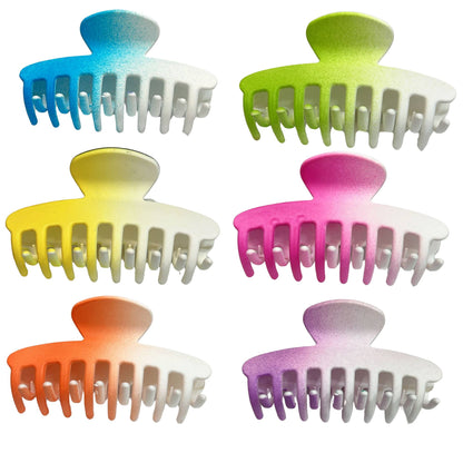 Elegant Two-Color Shaded Plastic Hair Claws