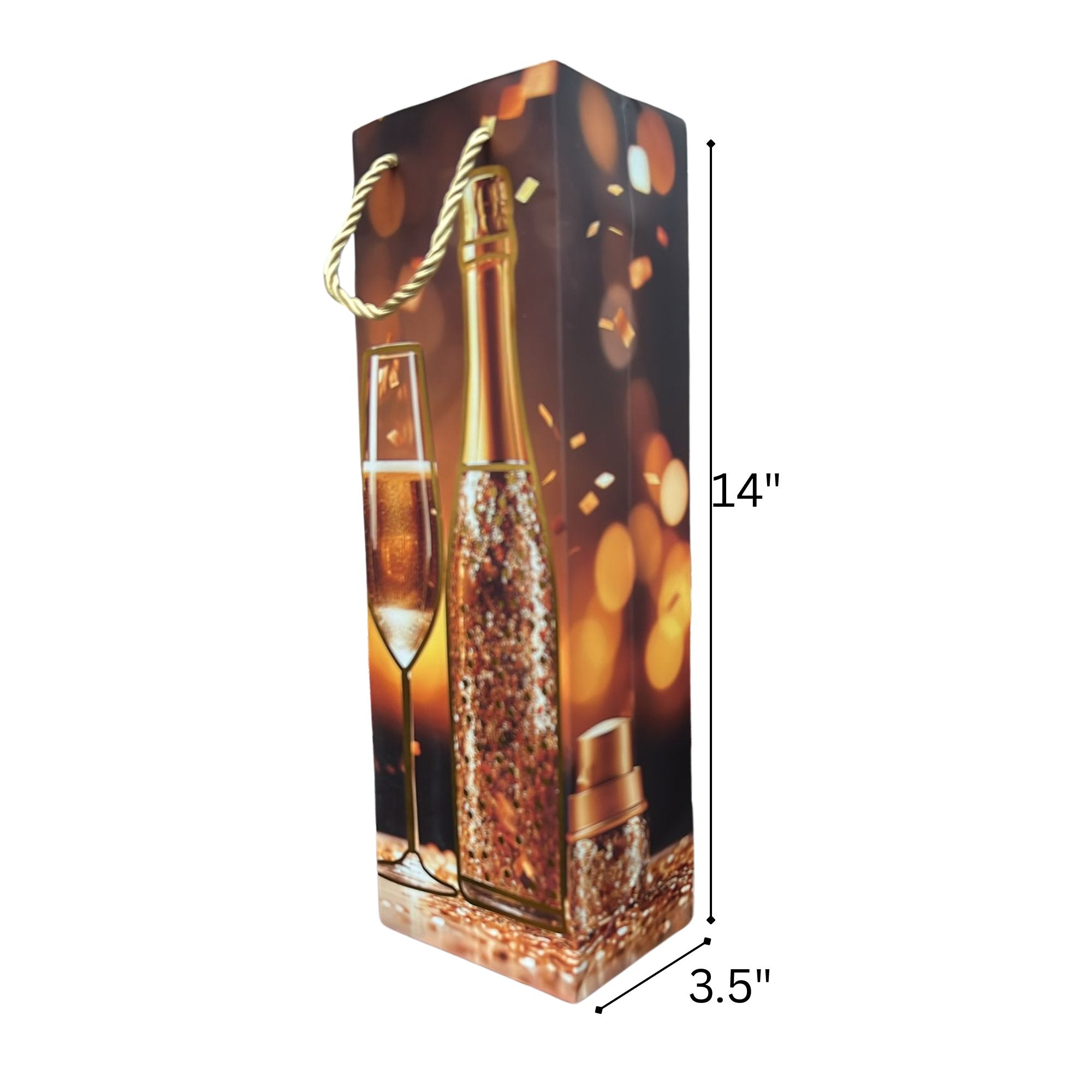 14" x 3.5" Luxury Wine/Bottle Gift Bag: 1 Pack Gift Bags product detail image