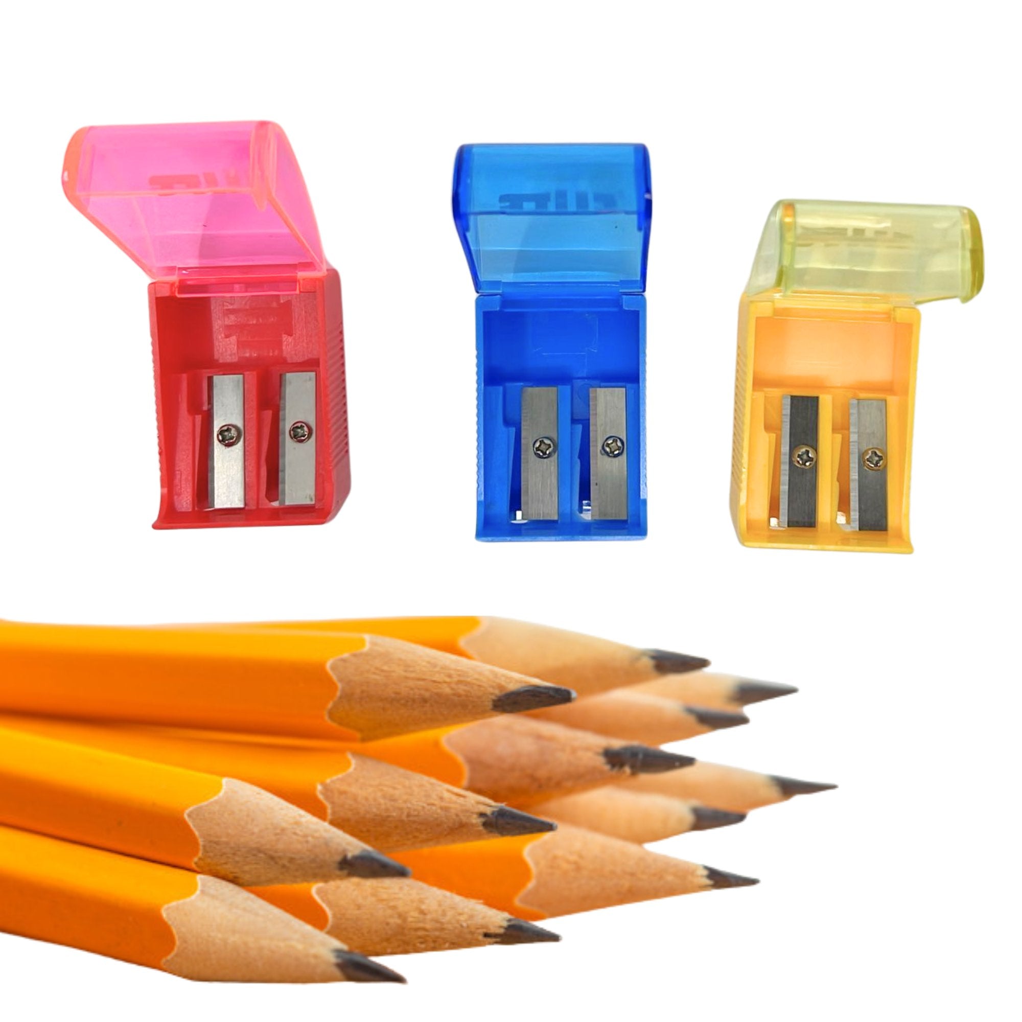 Elite Series 2 Hole Compact Dual Size Pencil Sharpeners: 3 Pack product detail image