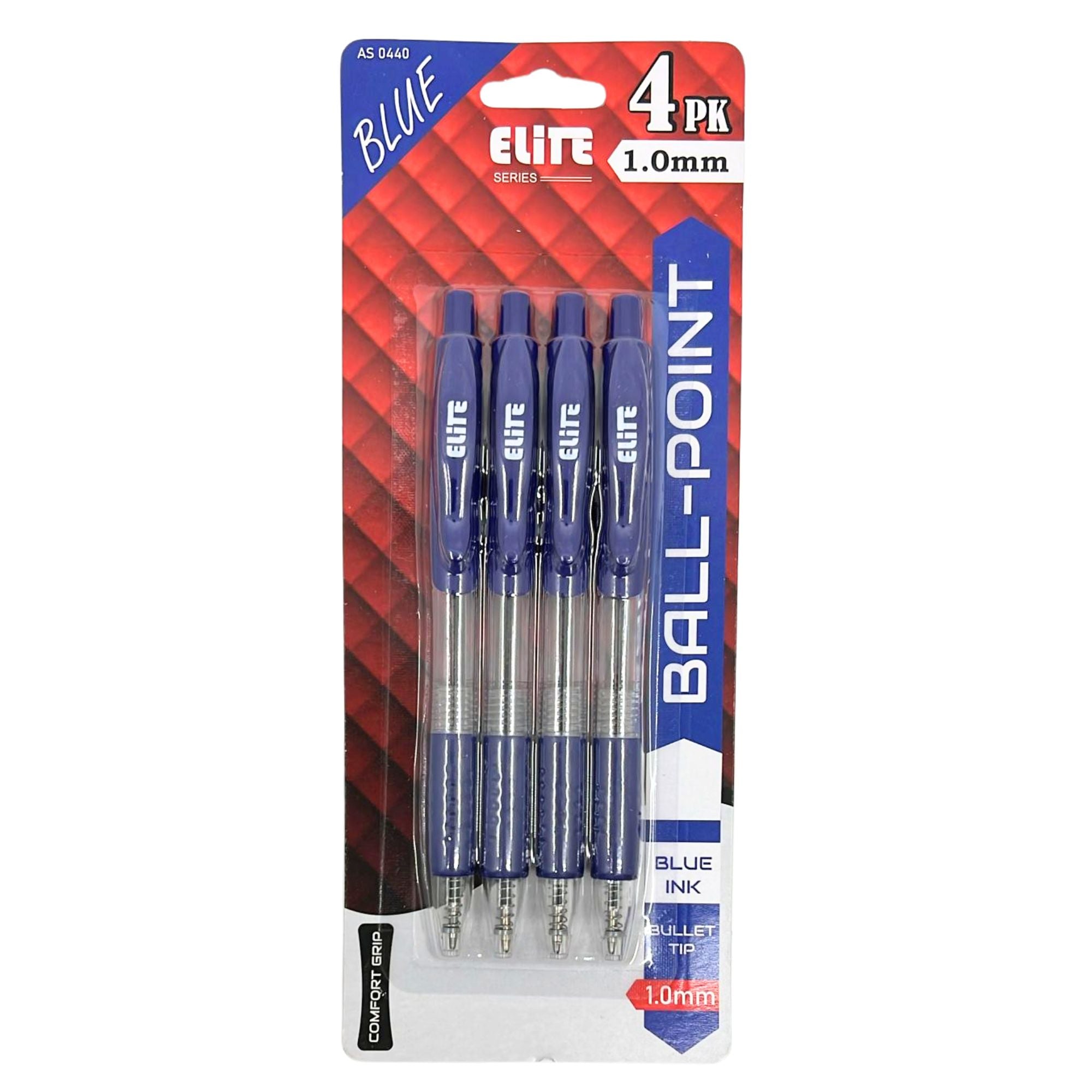 Elite Series Blue Gel Ballpoint Pens – 1.0mm Bold Bullet Tip: 4 Pack main product image
