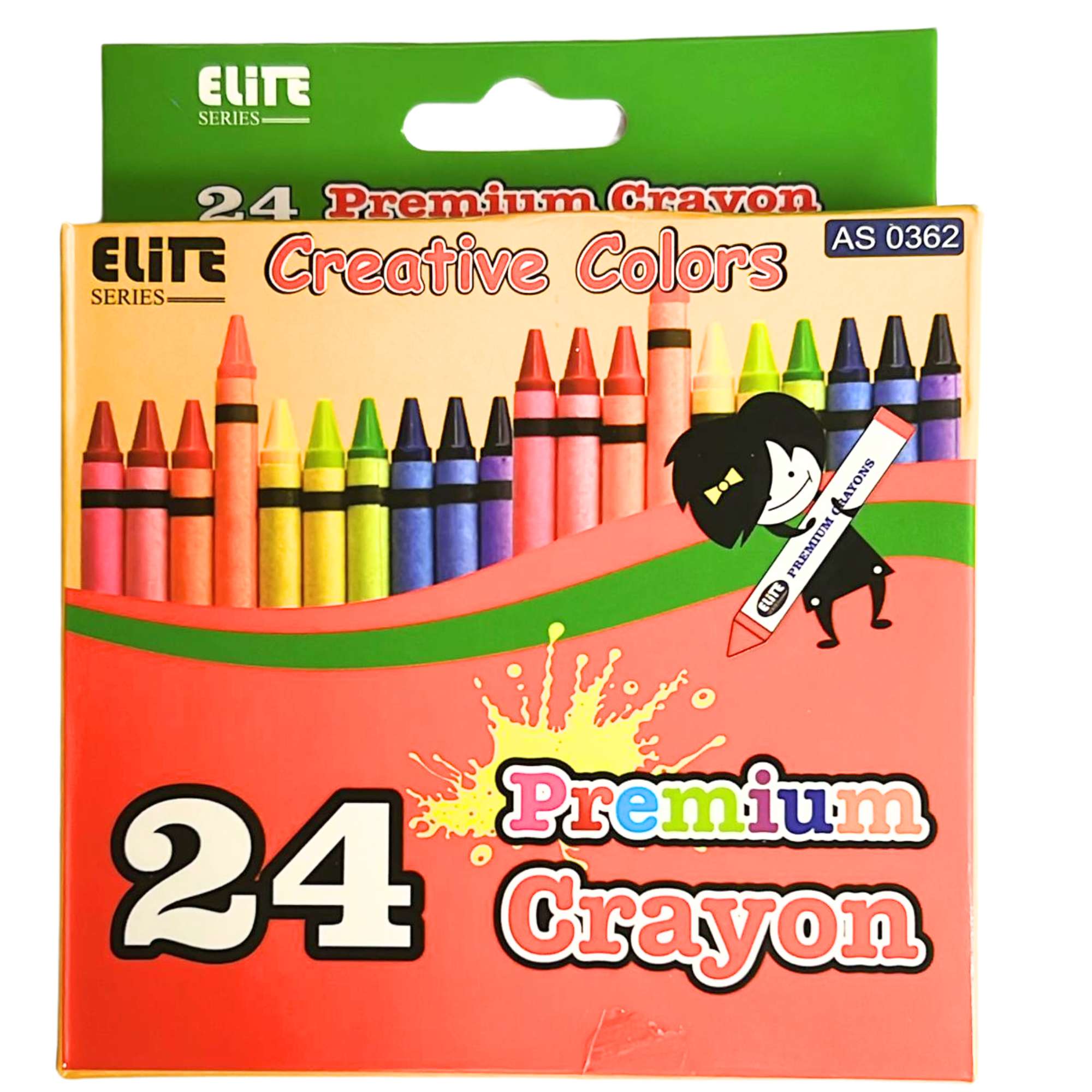 Elite Series – Count Box of Non Toxic Crayons: 24 Pack Crayons School main product image