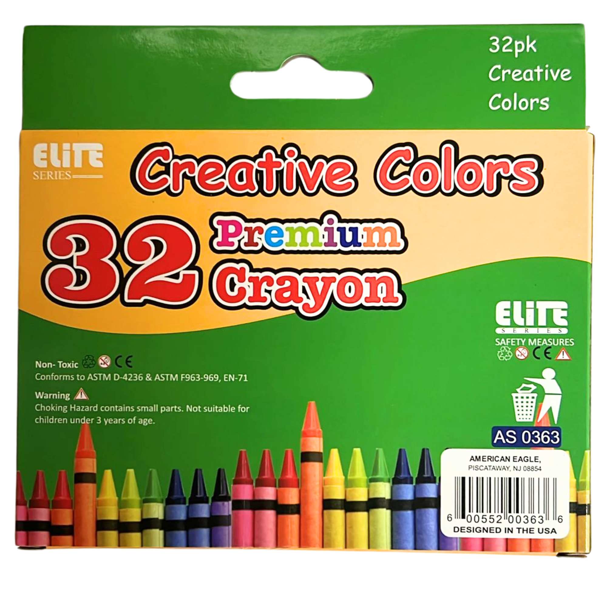Elite Series – Box of Non Toxic Crayons: 32 Pack Crayons School size and feature image