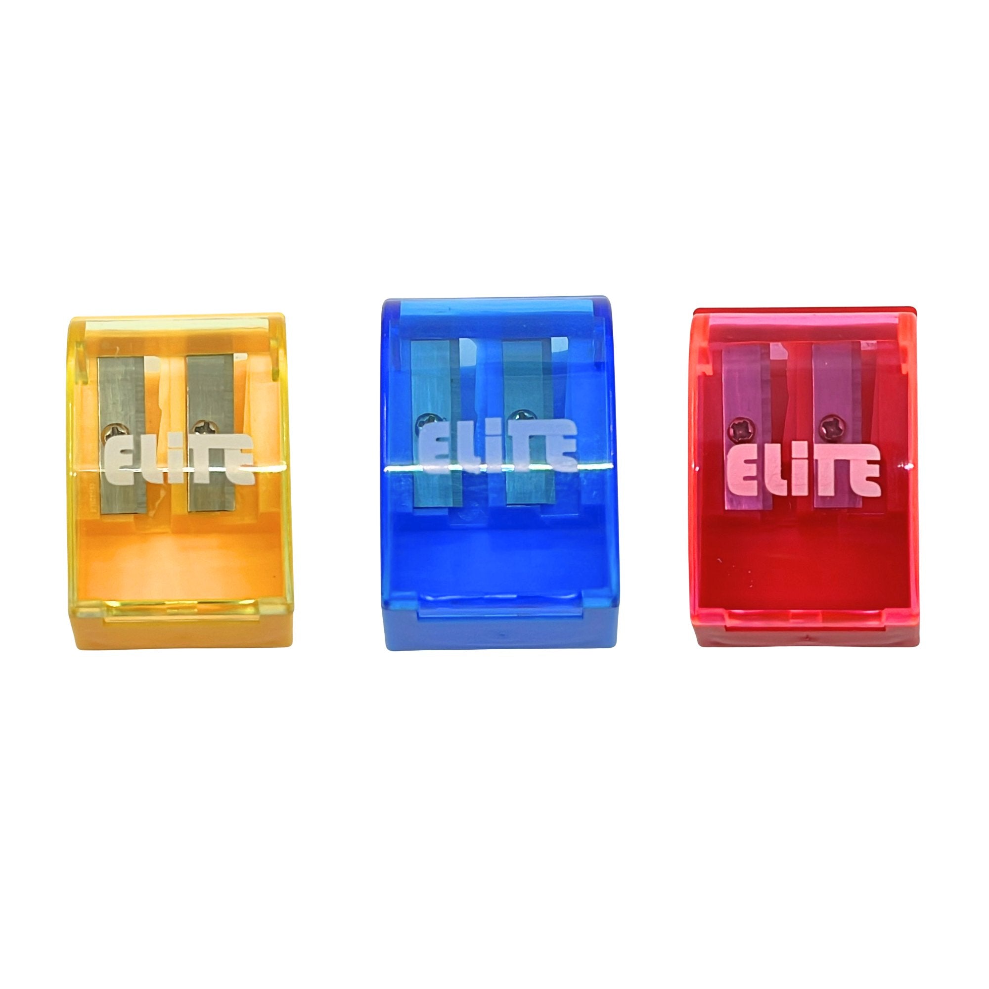 Elite Series 2 Hole Compact Dual Size Pencil Sharpeners: 3 Pack lifestyle use image