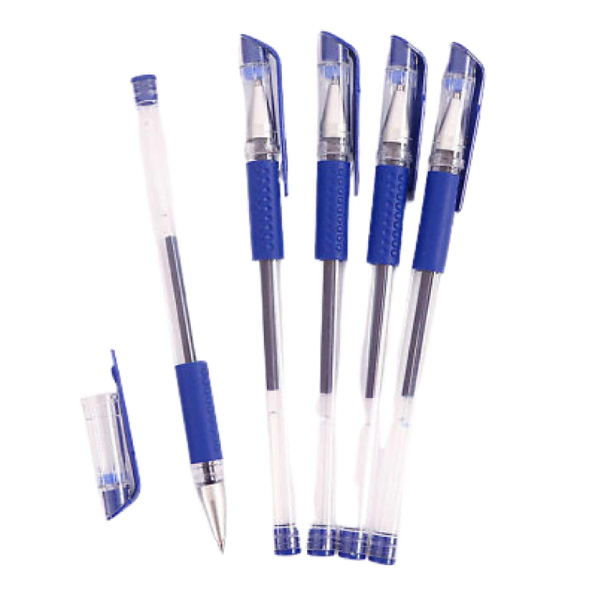 Elite Series –Gel Pens with Rubber Grips Blue: 5 Pack size and feature image