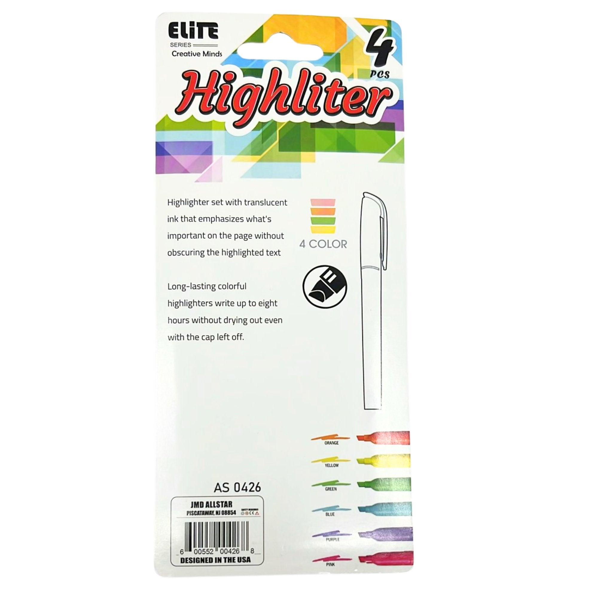 Elite Series Highlighter Set: 4 Pack Highlighters product detail image