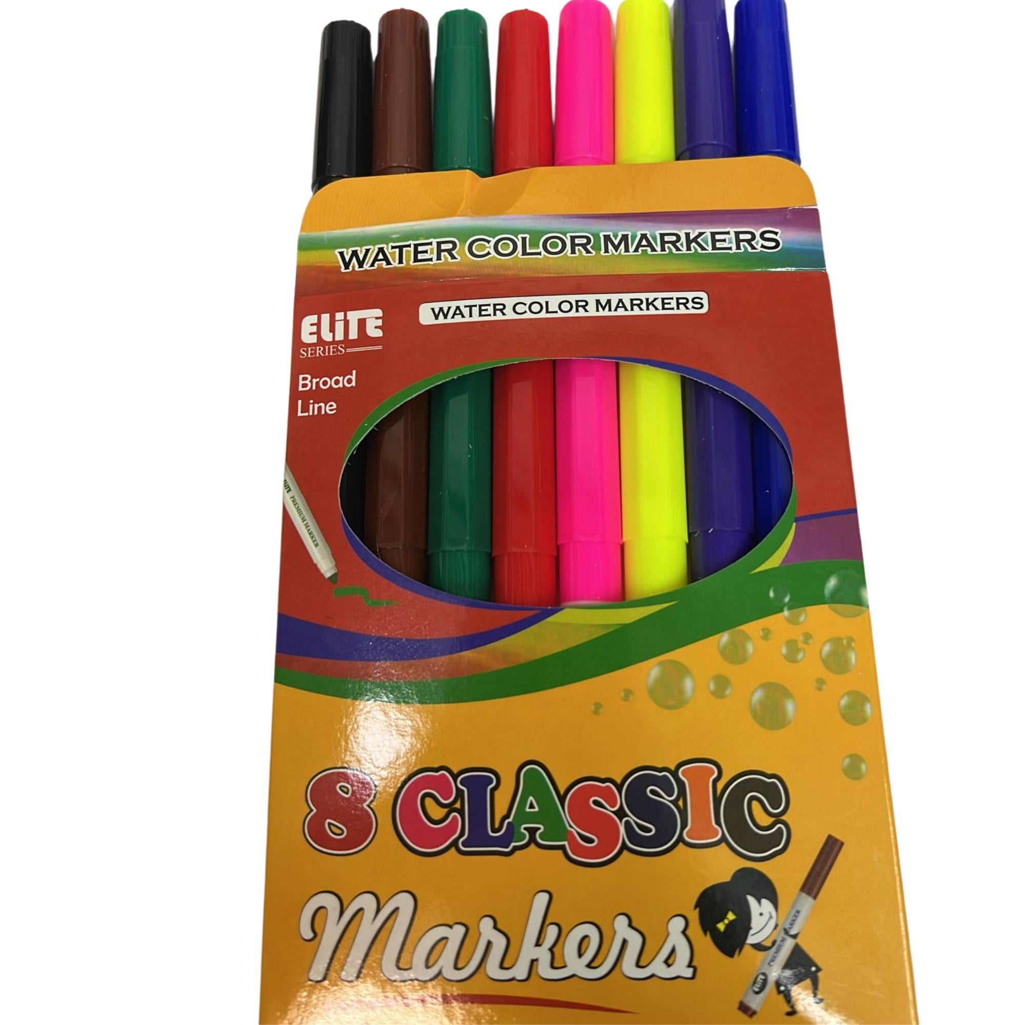 Elite Series – Vibrant Watercolor Markers: 8 Pack Markers School lifestyle use image