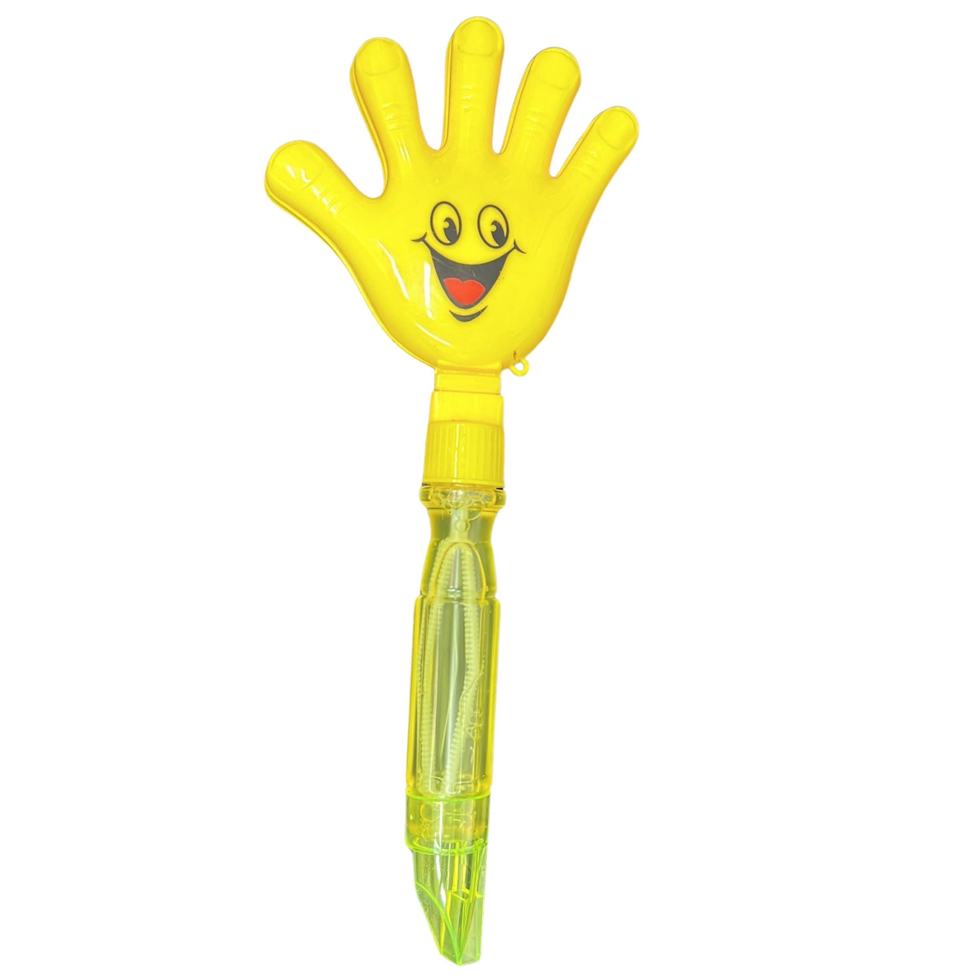 10" Bubble Emoji Hand Stick Wind with Whistle at Bottom 