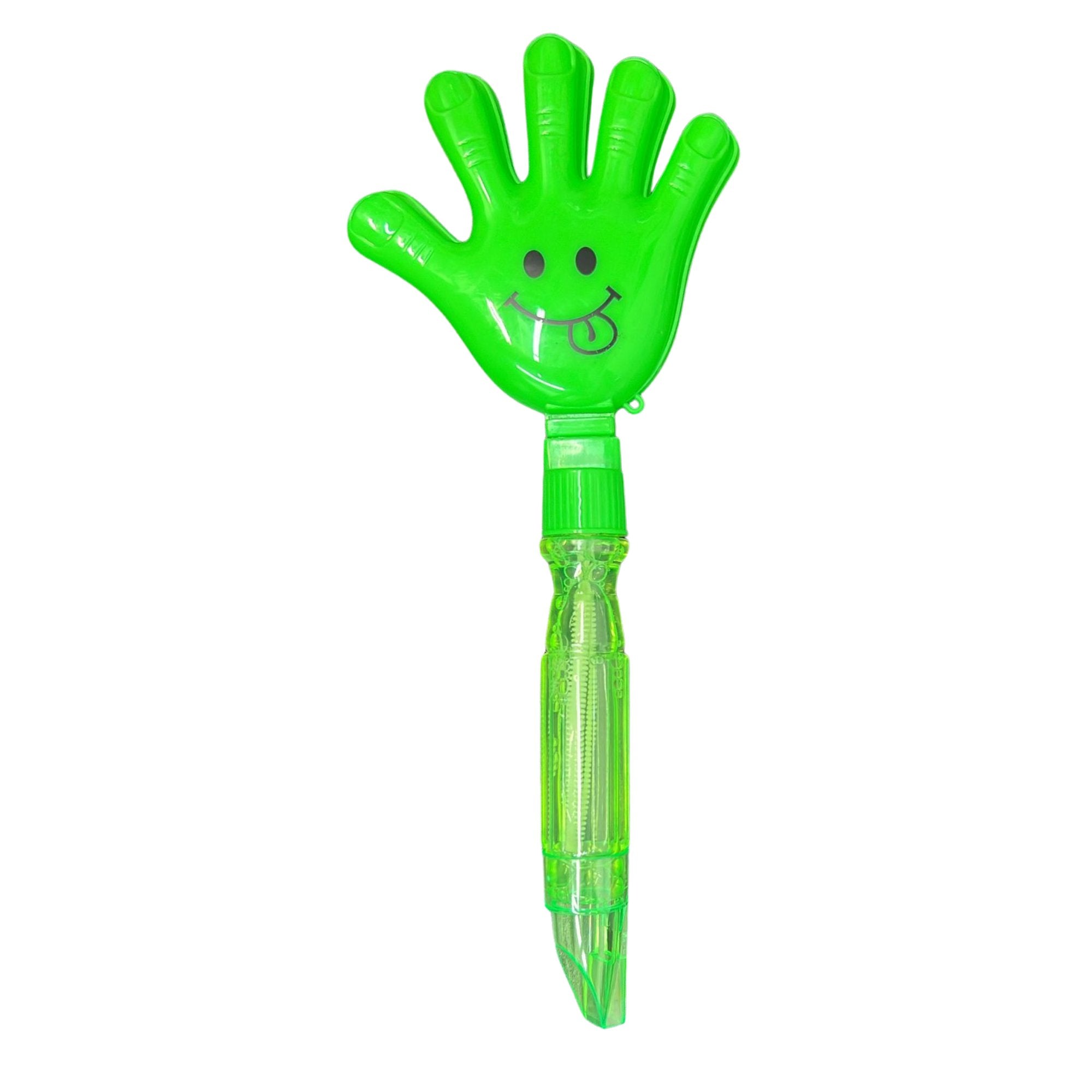 10" Bubble Emoji Hand Stick Wind with Whistle at Bottom: 1 Pack Bubble Blowers Holidays Gift Toys size and feature image