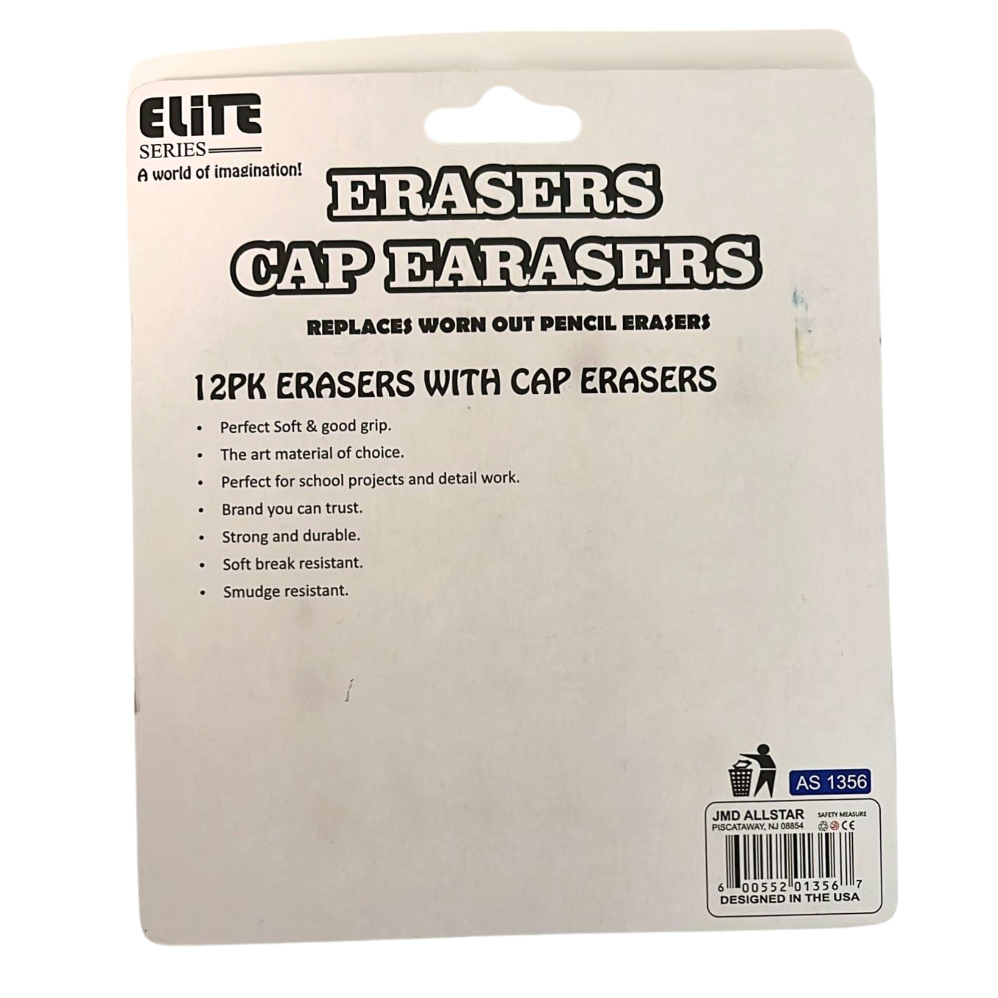 Erasers and Cap Erasers Set: 12 Pack product detail image