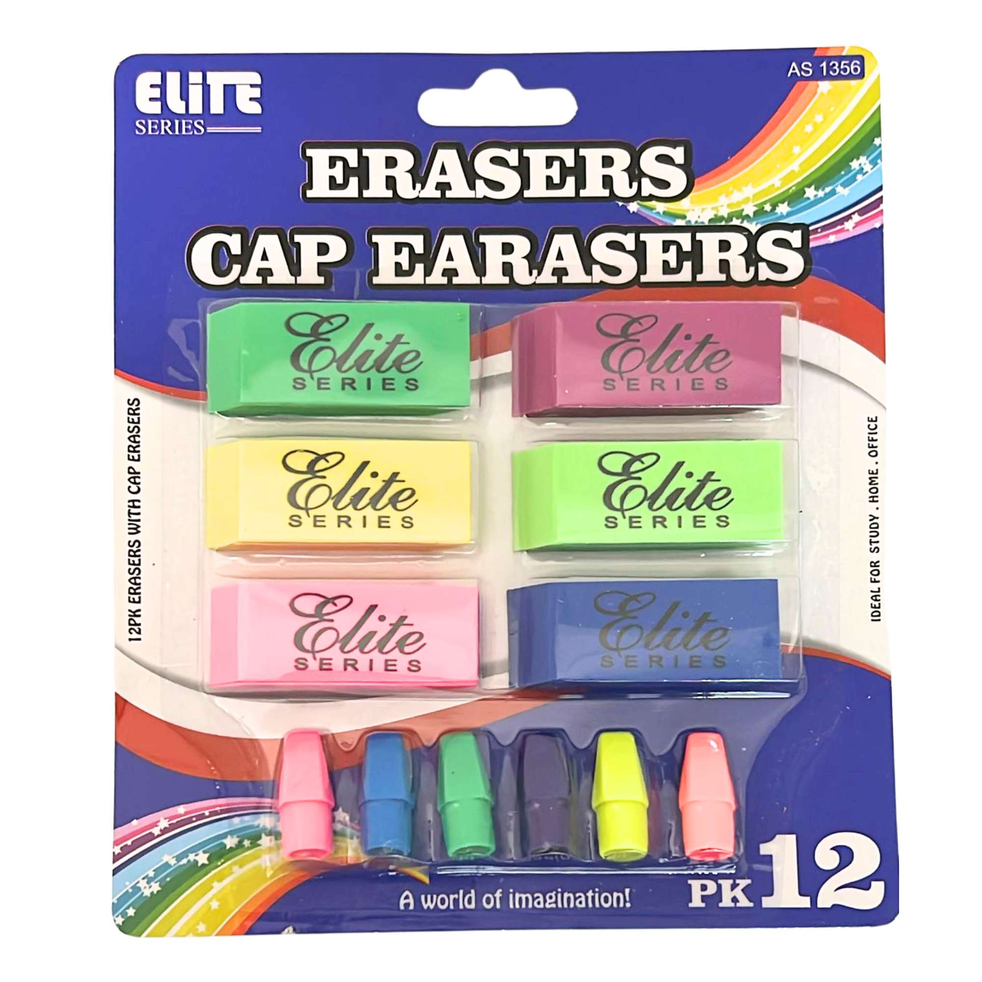 Erasers and Cap Erasers Set: 12 Pack main product image