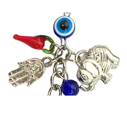 Evil Eye Amulet Keychain – Dark Blue – Good Luck Charm for Keys, Bags, or Gifts