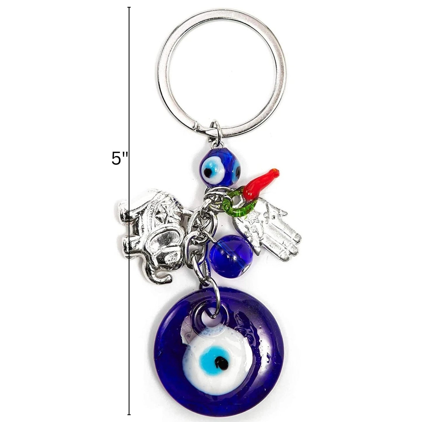 Evil Eye Amulet Keychain – Dark Blue – Good Luck Charm for Keys, Bags, or Gifts