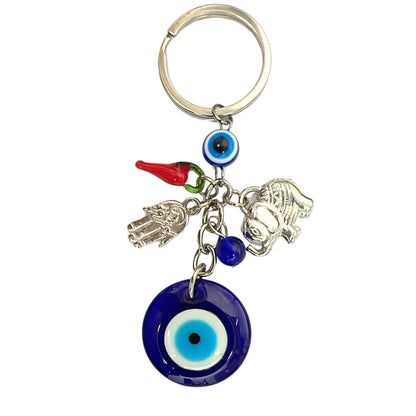 Evil Eye Amulet Keychain – Dark Blue – Good Luck Charm for Keys, Bags, or Gifts
