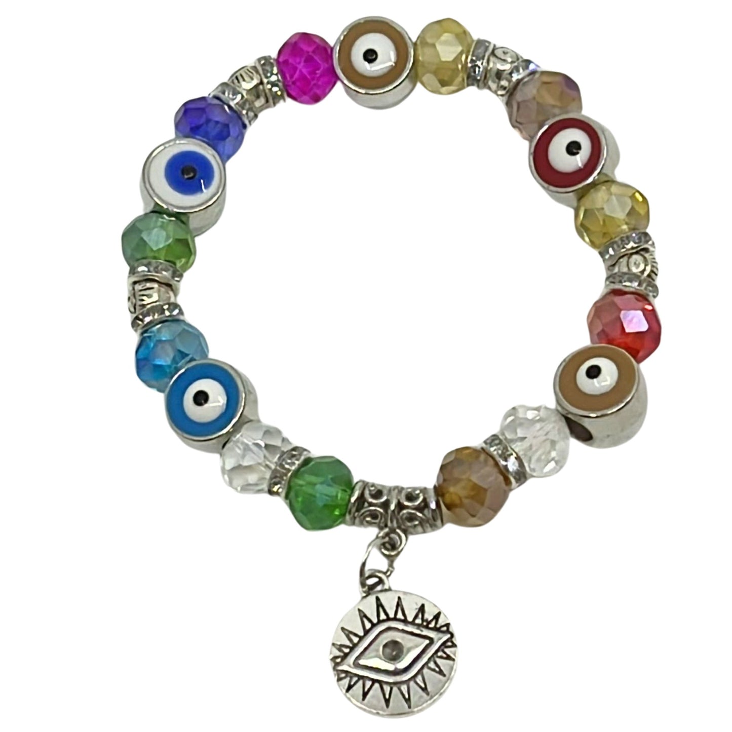 Evil Eye Colorful Bead Bracelet