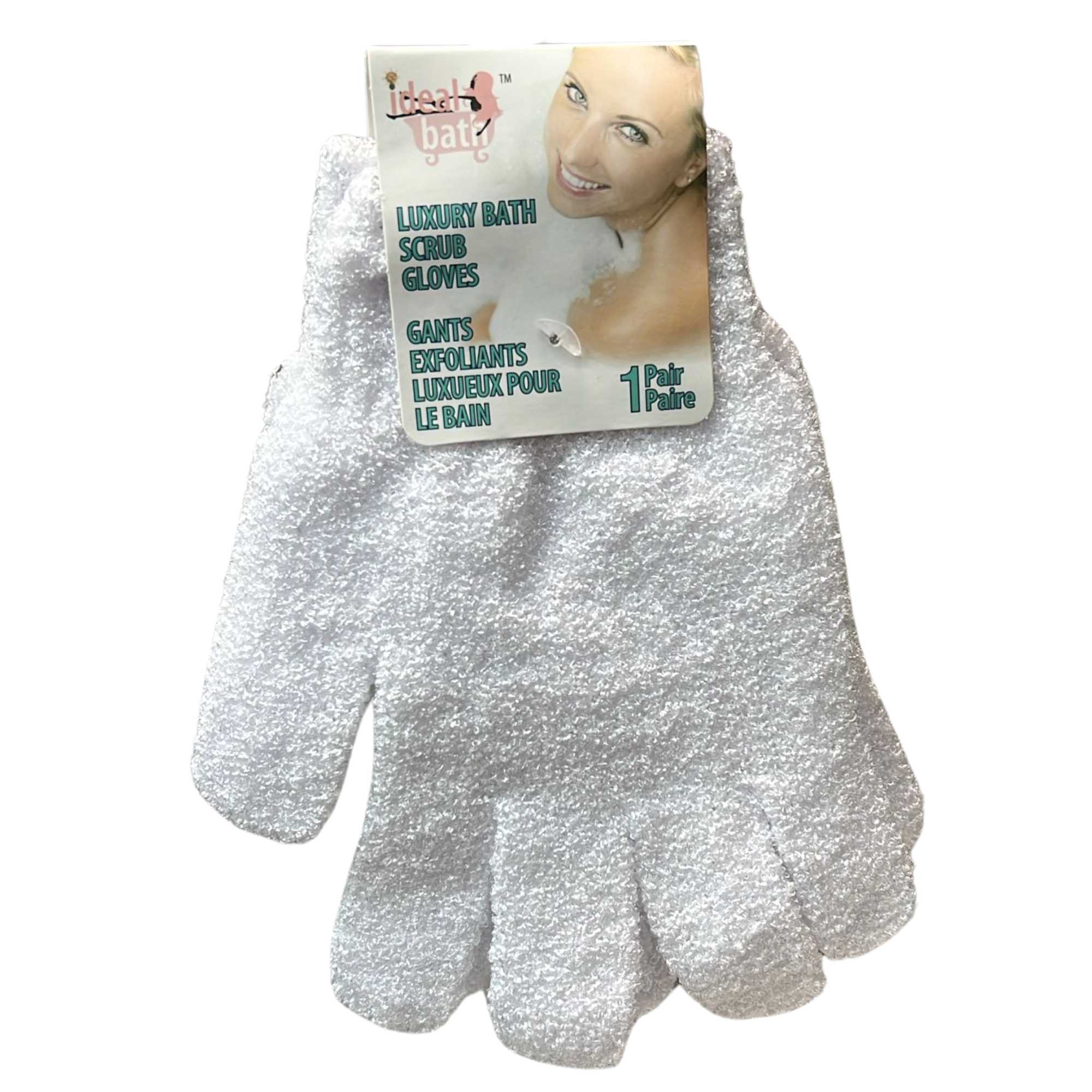 Luxury Bath Exfoliating Mitts Scrub Gloves: 1 Pair Bath Brushes Bath Essentials Bathroom product image 5