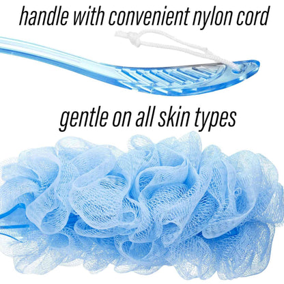 Exfoliating Long Loofah Stick with Crystal Handle
