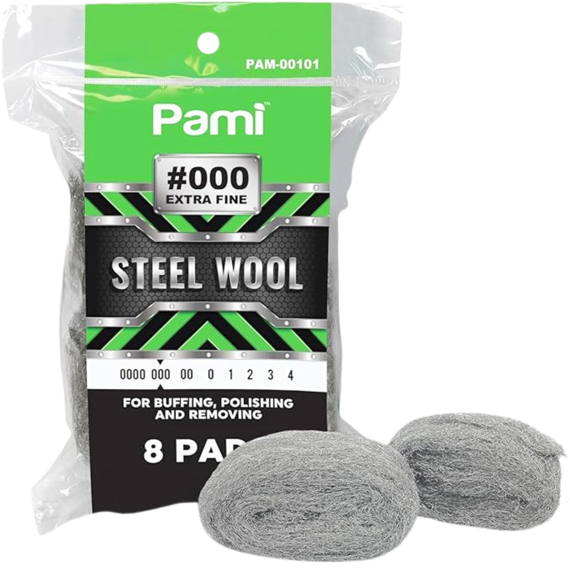 PAMI Grade #000 Extra Fine Steel Wool Pads: 8 Pads Cleaning Steel Wool main product image