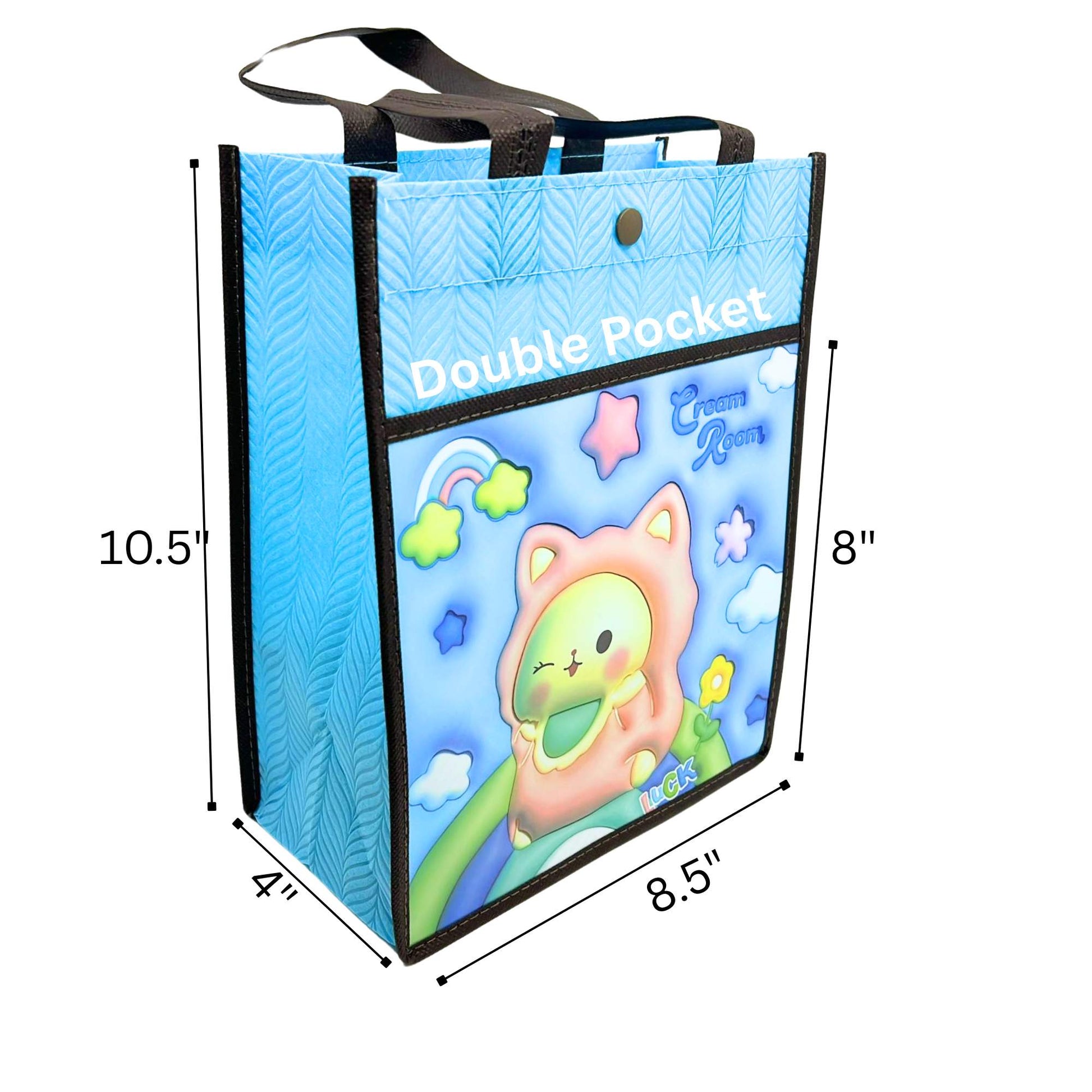 Reusable Fabric Gift Bag with Double Pockets and Safety Button