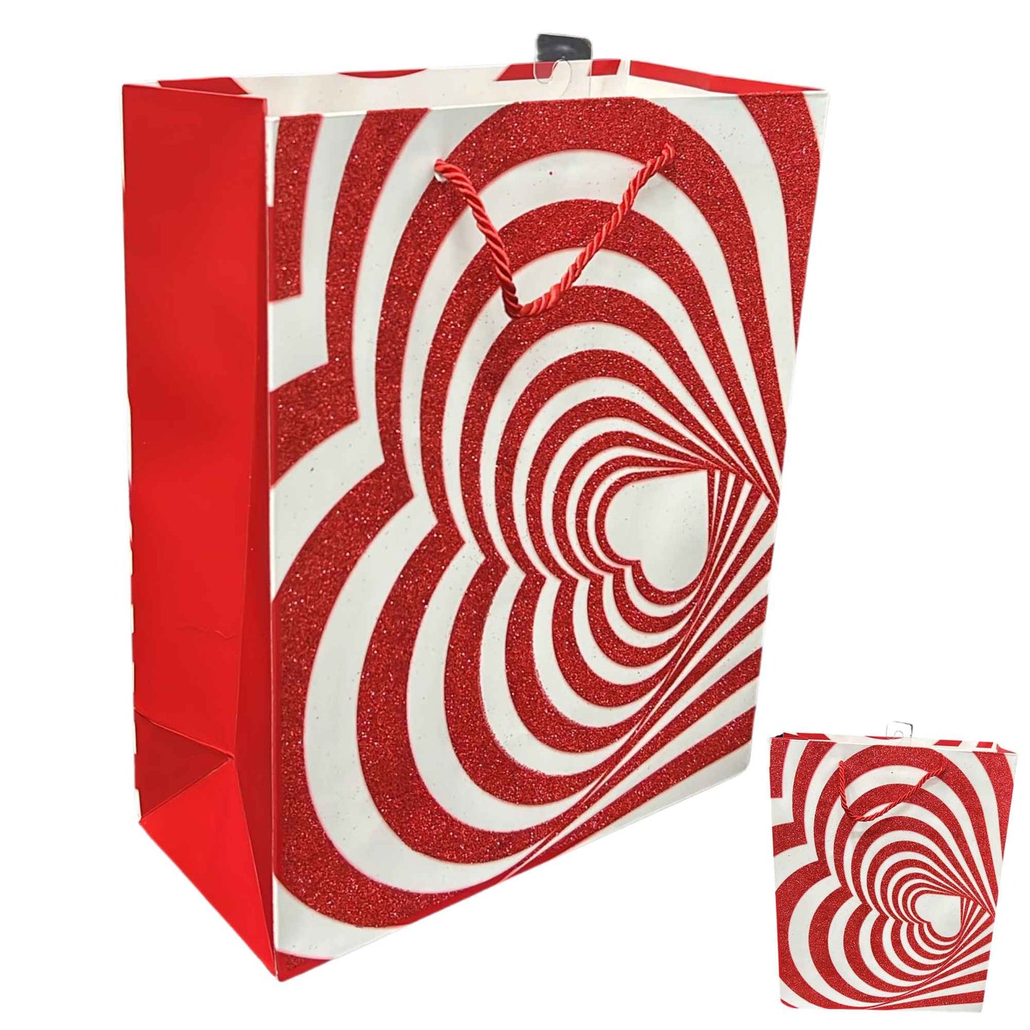 Shiny Red Glittery Valentines Day Gift Bag